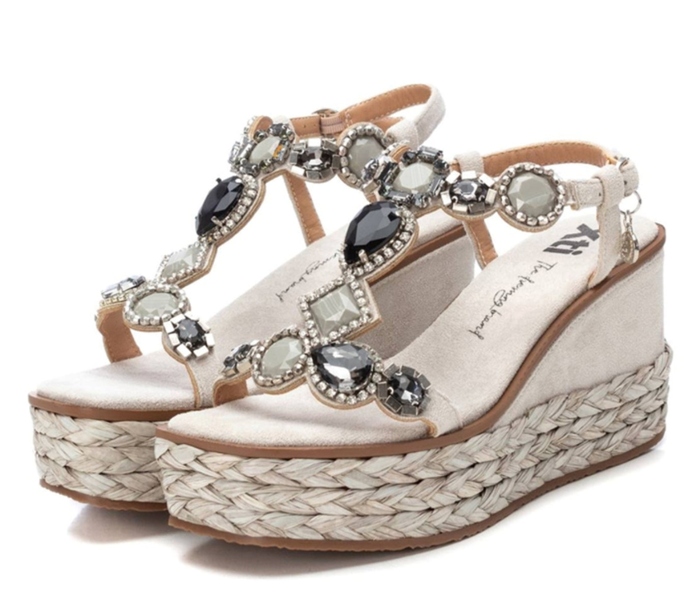 SANDALO XTI DONNA GIOIELLO HIELO CON ZEPPA E GIOIELLI