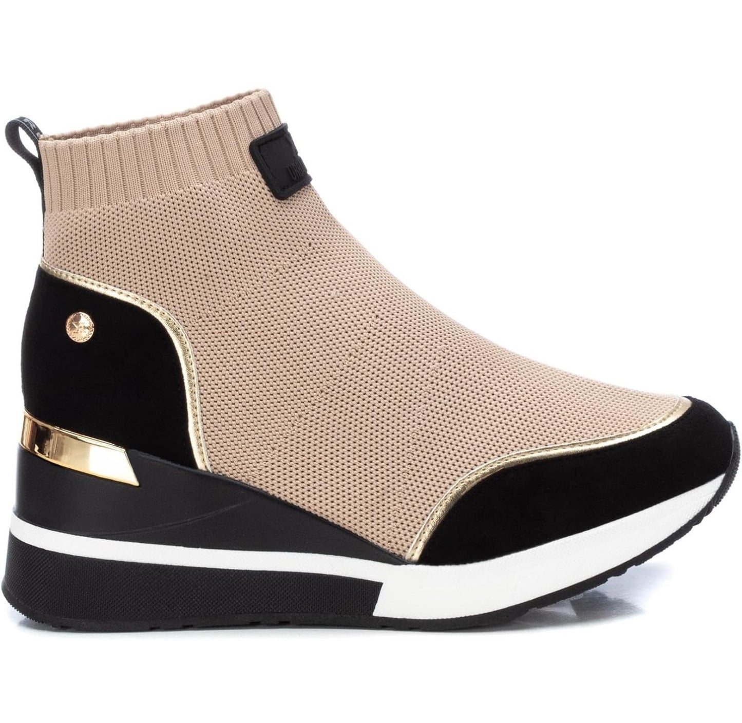 SNEAKER A CALZA XTI BEIGE E NERA