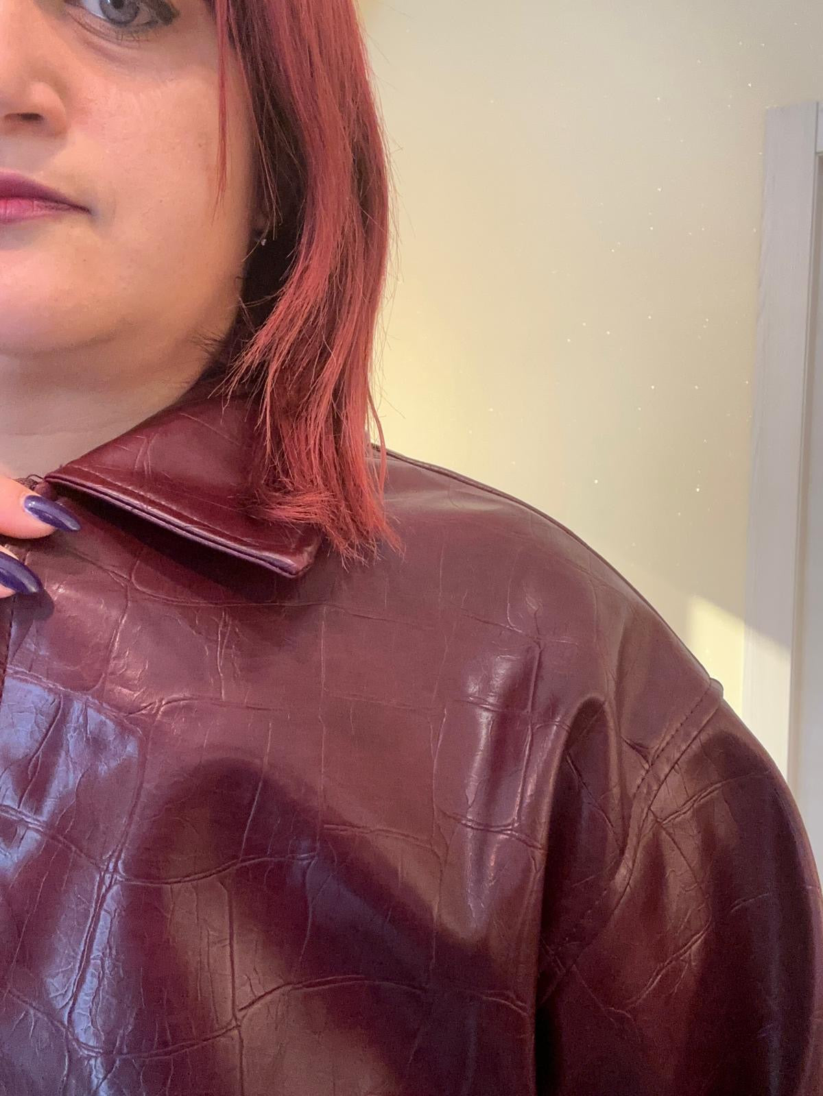 GIUBBINO ECOPELLE DONNA BORDEAUX