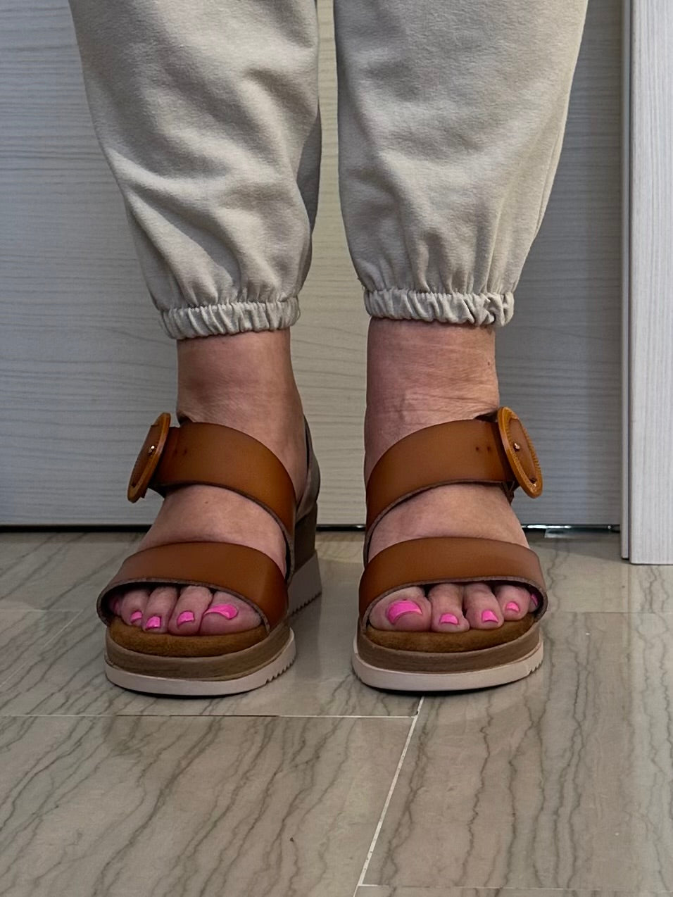 SANDALO XTI DONNA ZEPPA COMODA CUOIO