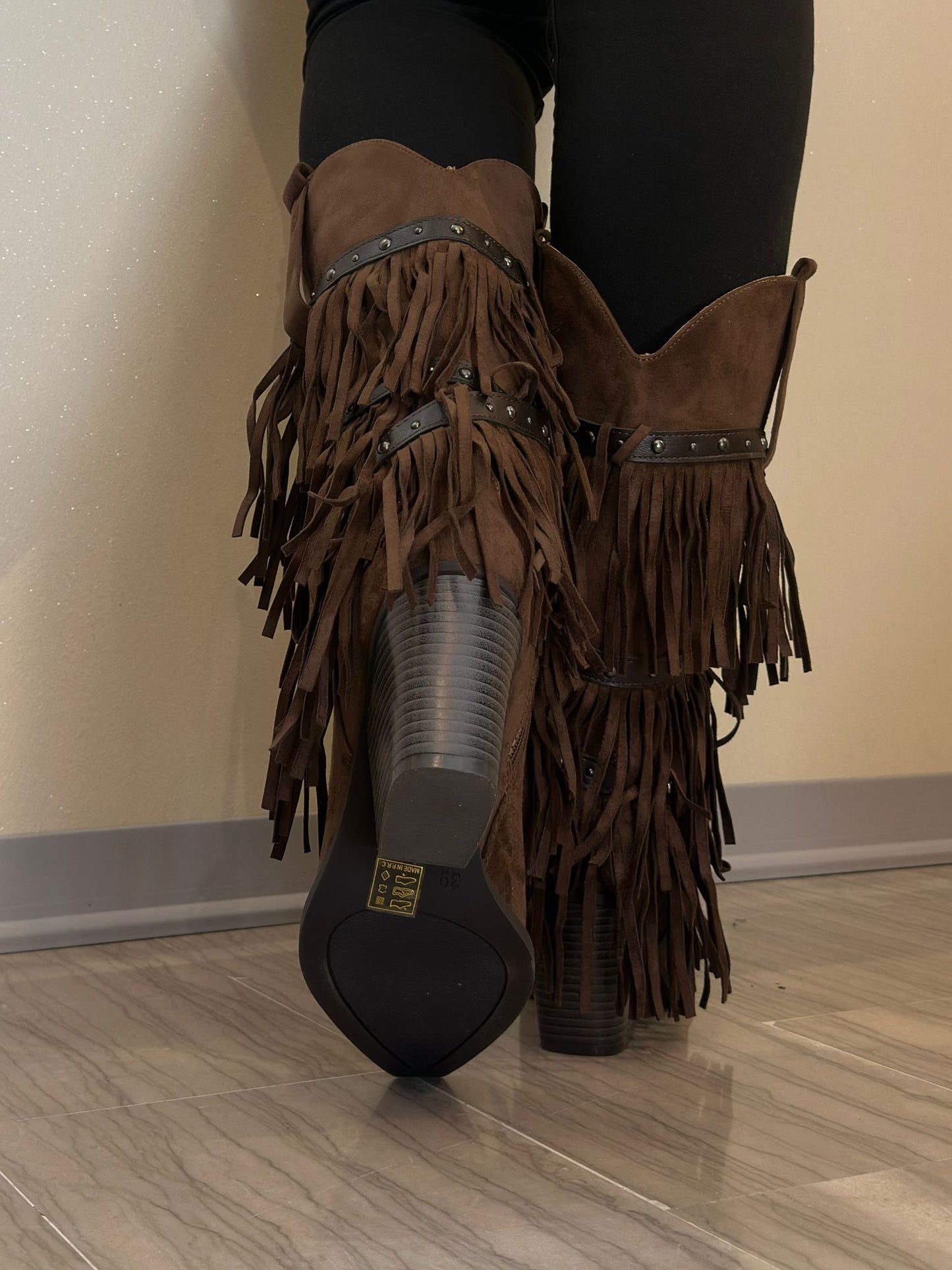 STIVALE DONNA CRICHIC TEXANO IN PELLE CAFFÈ