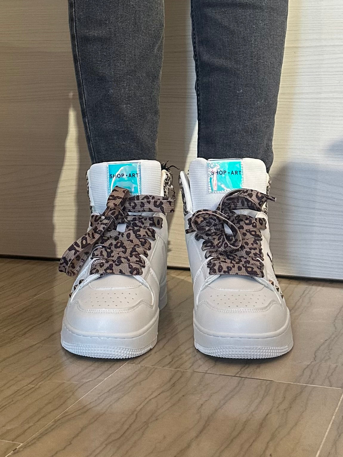 BASKET HAILEY SHOP ART SNEAKER BIANCA E LEOPARDATA