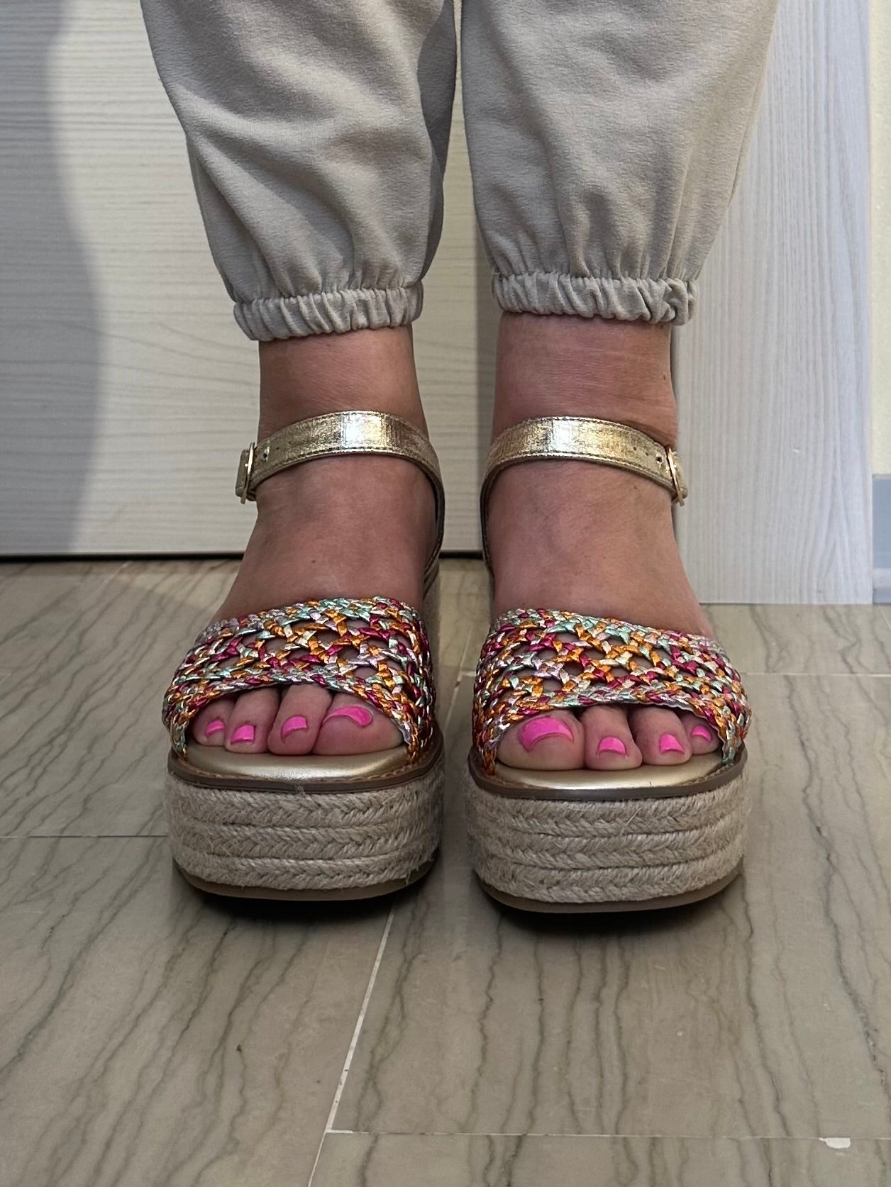 SANDALO XTI DONNA ZEPPA MEDIA MULTICOLOR