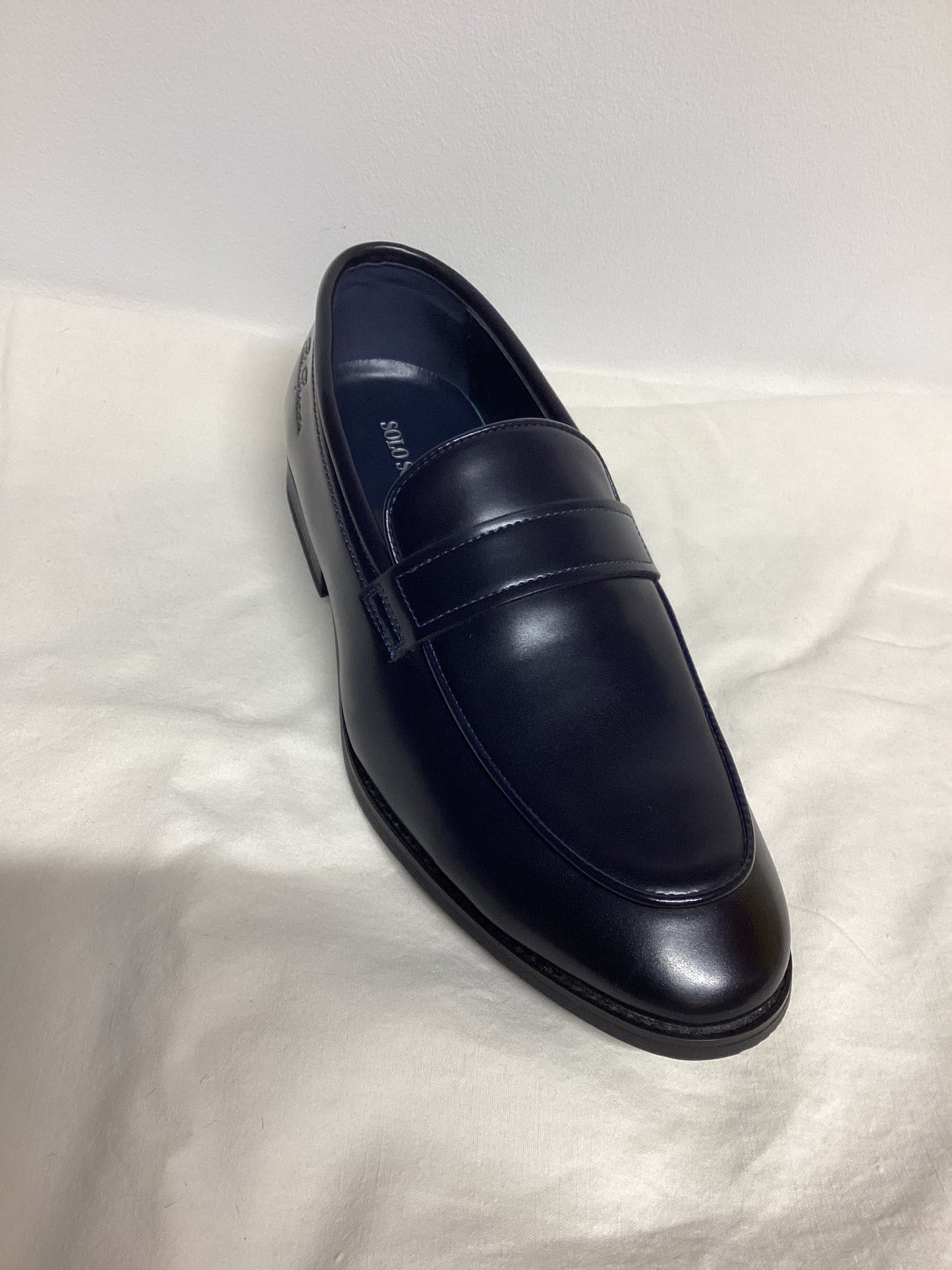 MOCASSINO SOLO SOPRANI NAVY SATINATO