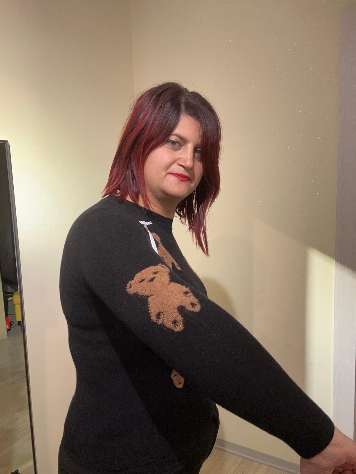 MAGLIA DONNA TEDDY NERA E MARRONEIN VISCOSA