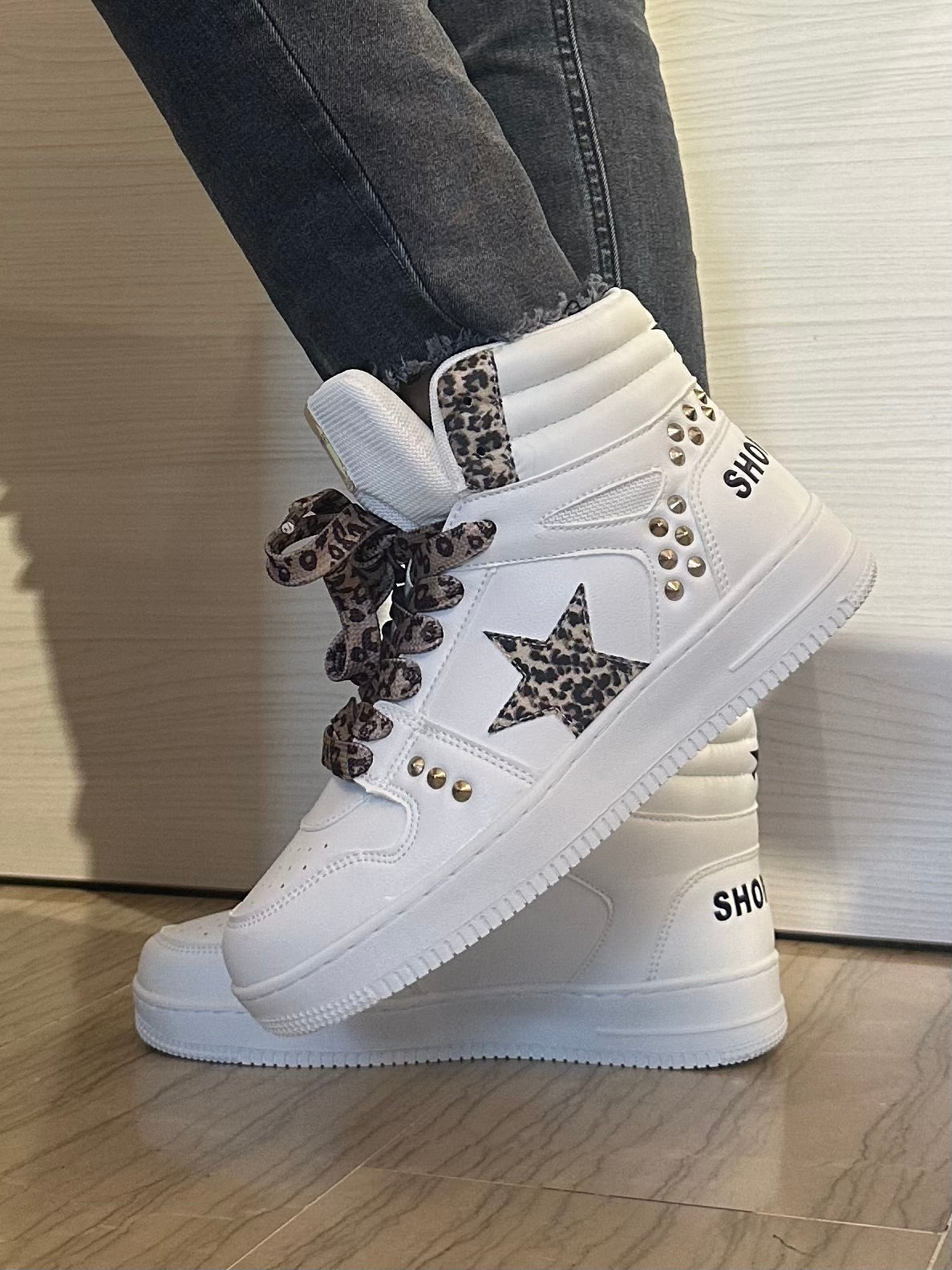 BASKET HAILEY SHOP ART SNEAKER BIANCA E LEOPARDATA