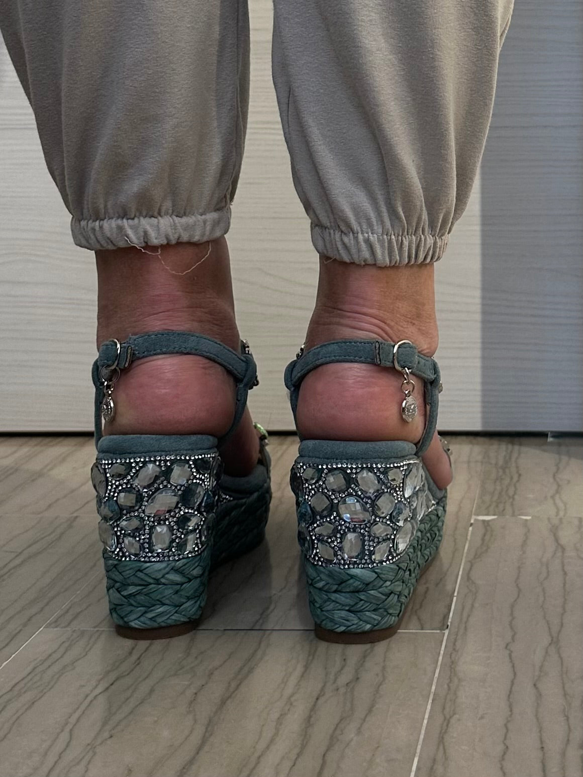 SANDALO XTI DONNA ZEPPA GIOIELLO VERDE