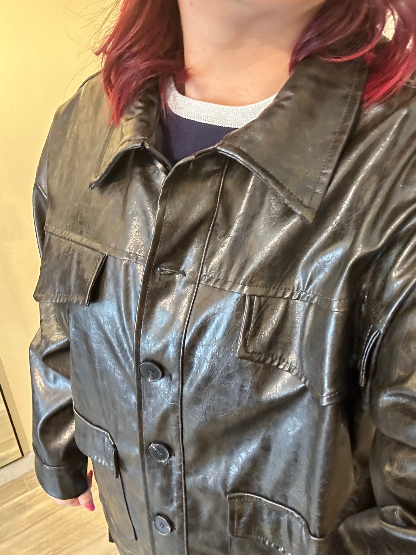 GIUBBINO ORO NERO ECOPELLE BRONZO INVECCHIATO