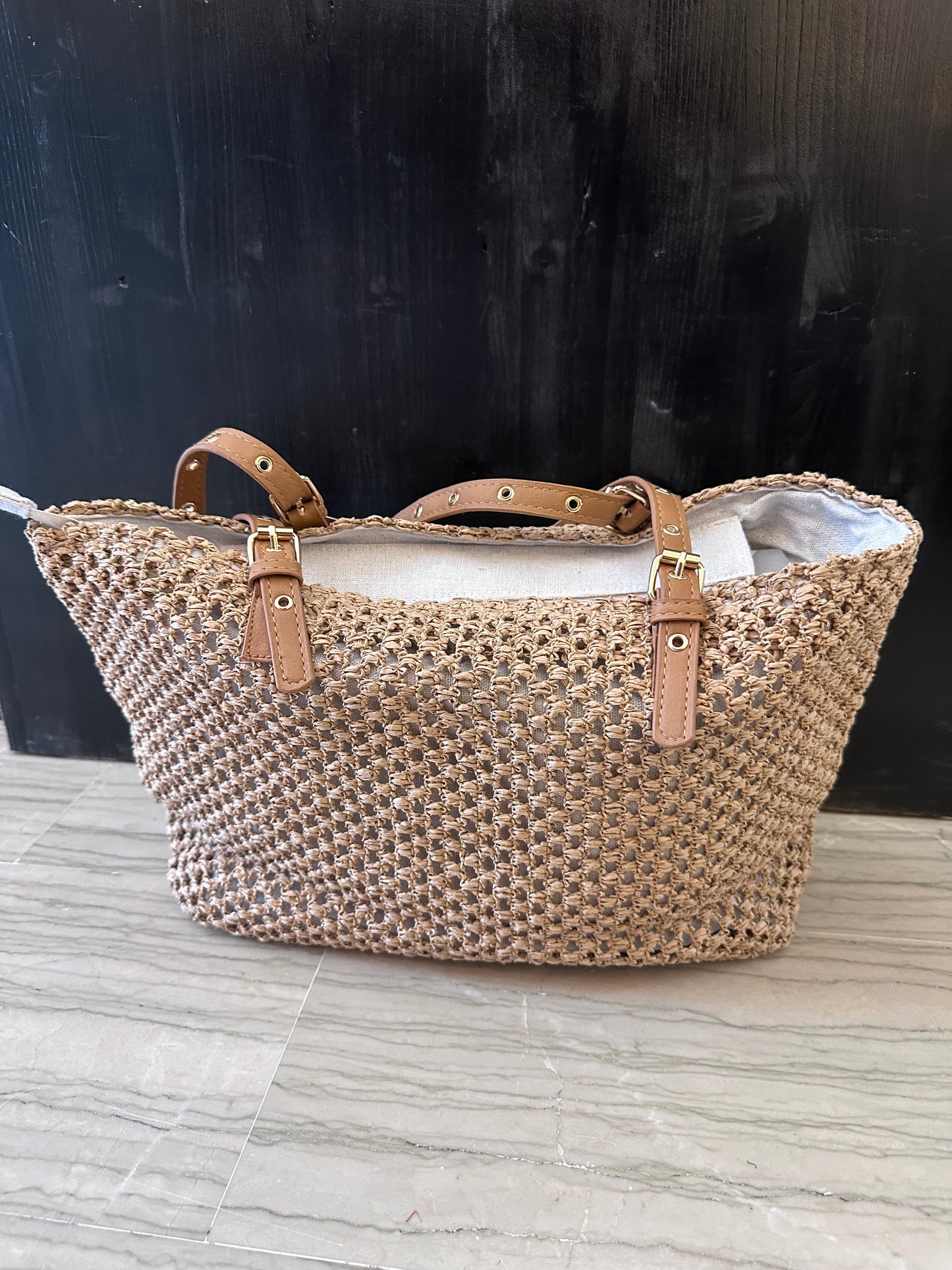 Borsa Shopping Xti in Rafia Morbida Naturale