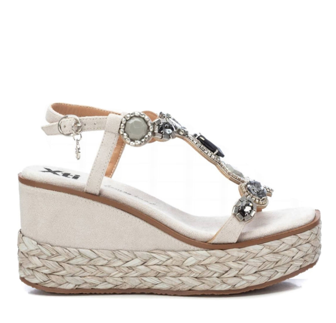 SANDALO XTI DONNA GIOIELLO HIELO CON ZEPPA E GIOIELLI