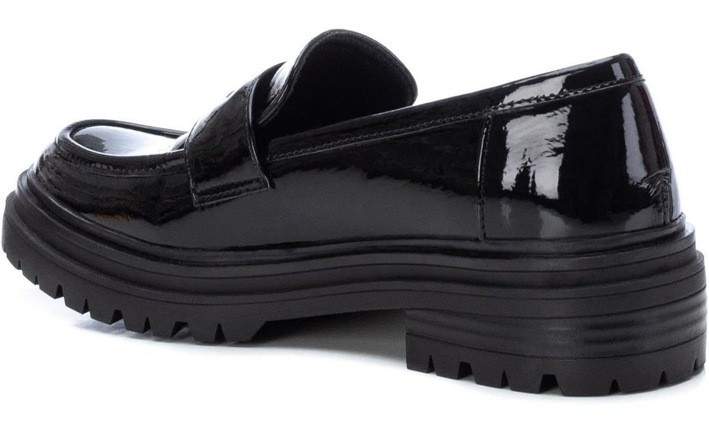 MOCASSINO XTI NERO LUCIDO CON FIBBIA ORO