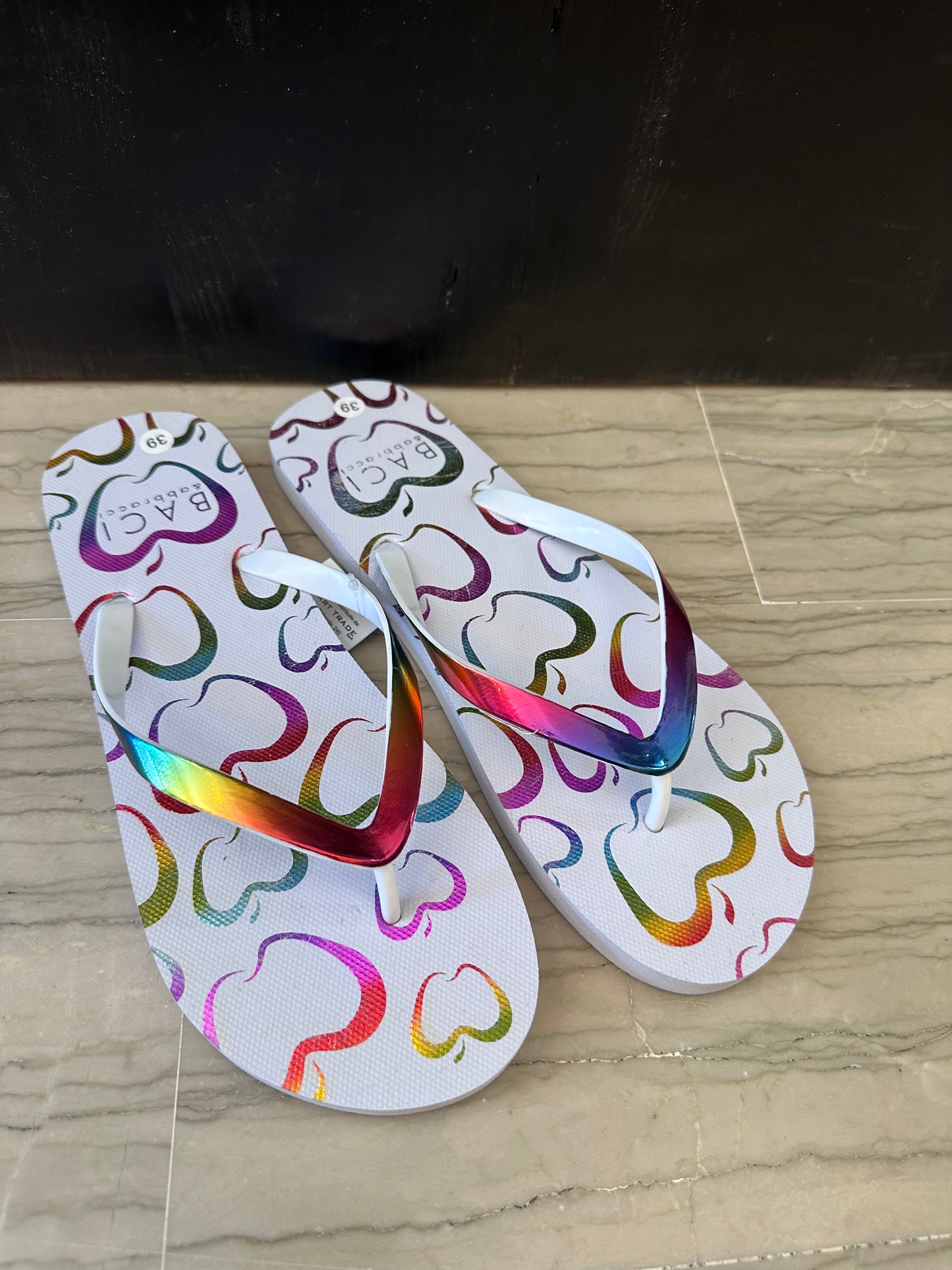 Infradito Donna Baci & Abbracci Bianca con Fascia Multicolor