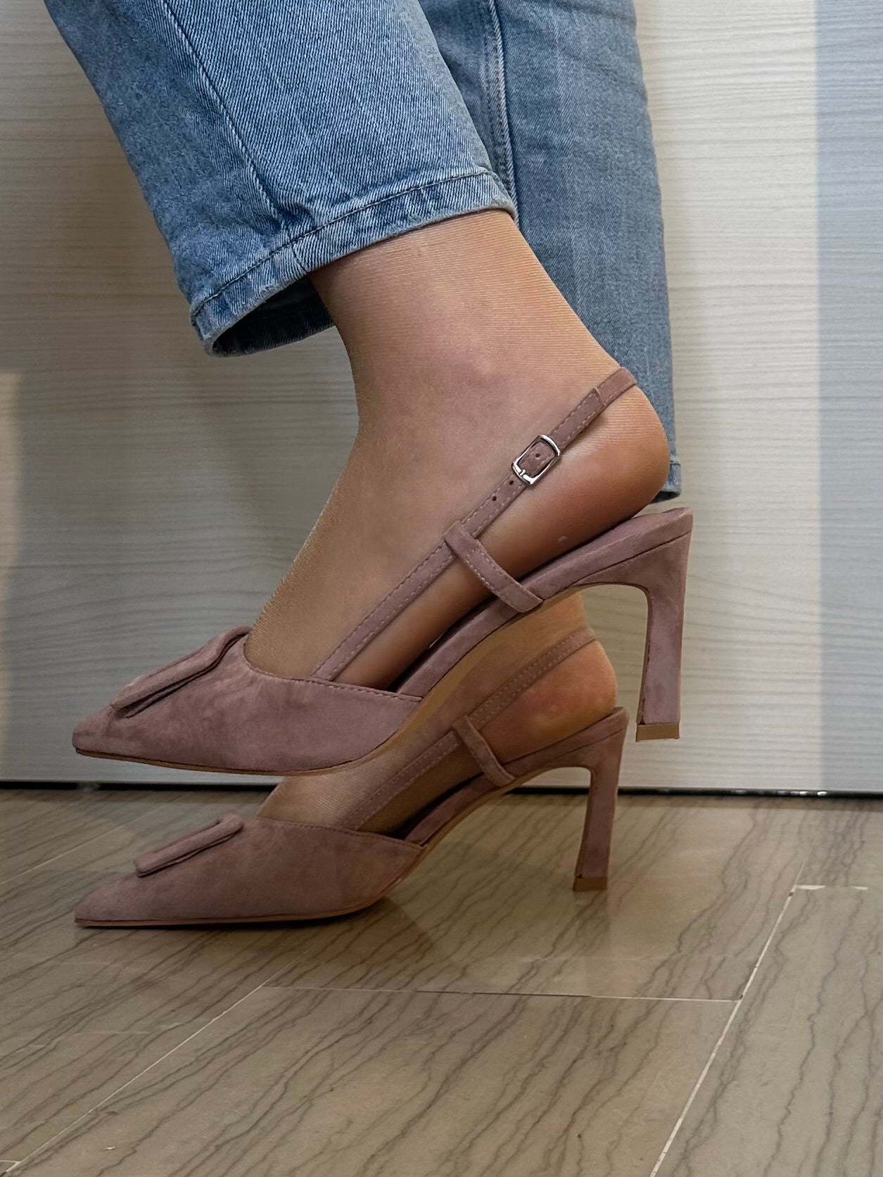 DÉCOLLETÉ AZAREY DONNA SLINGBACK ROSA IN PELLE
