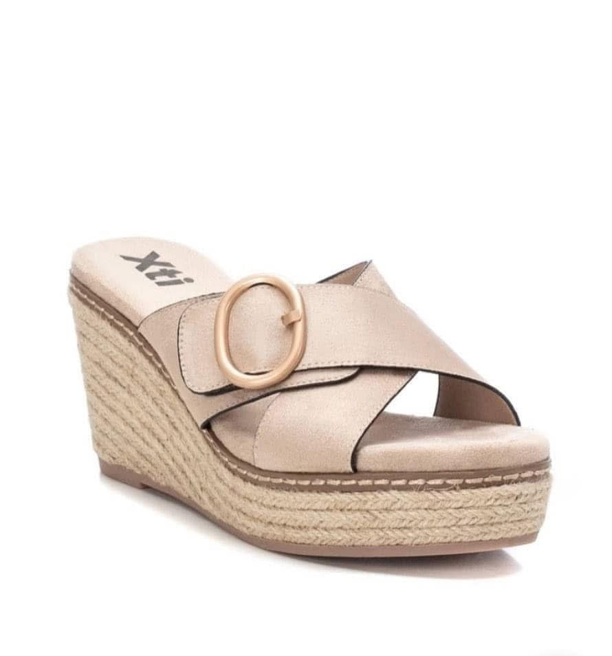 CIABATTA XTI DONNA CON ZEPPA IN CORDA BEIGE
