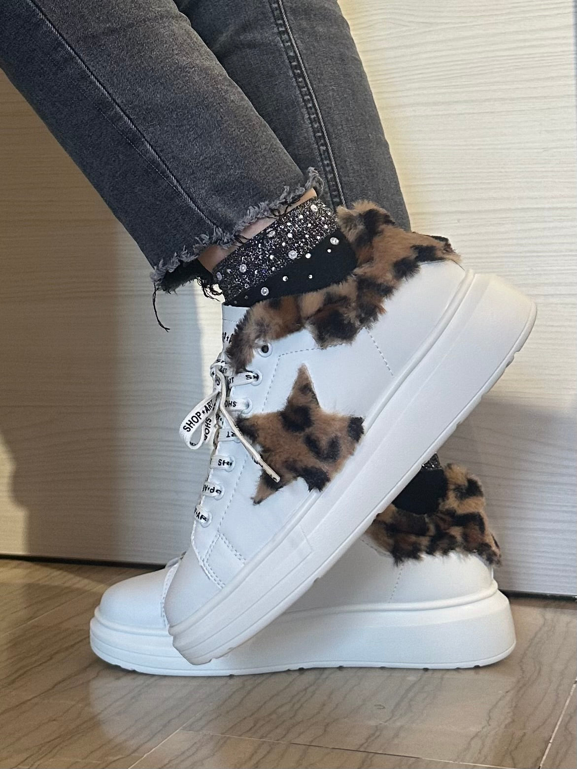 SNEAKER KIM SHOP ART BIANCA E LEOPARDATA