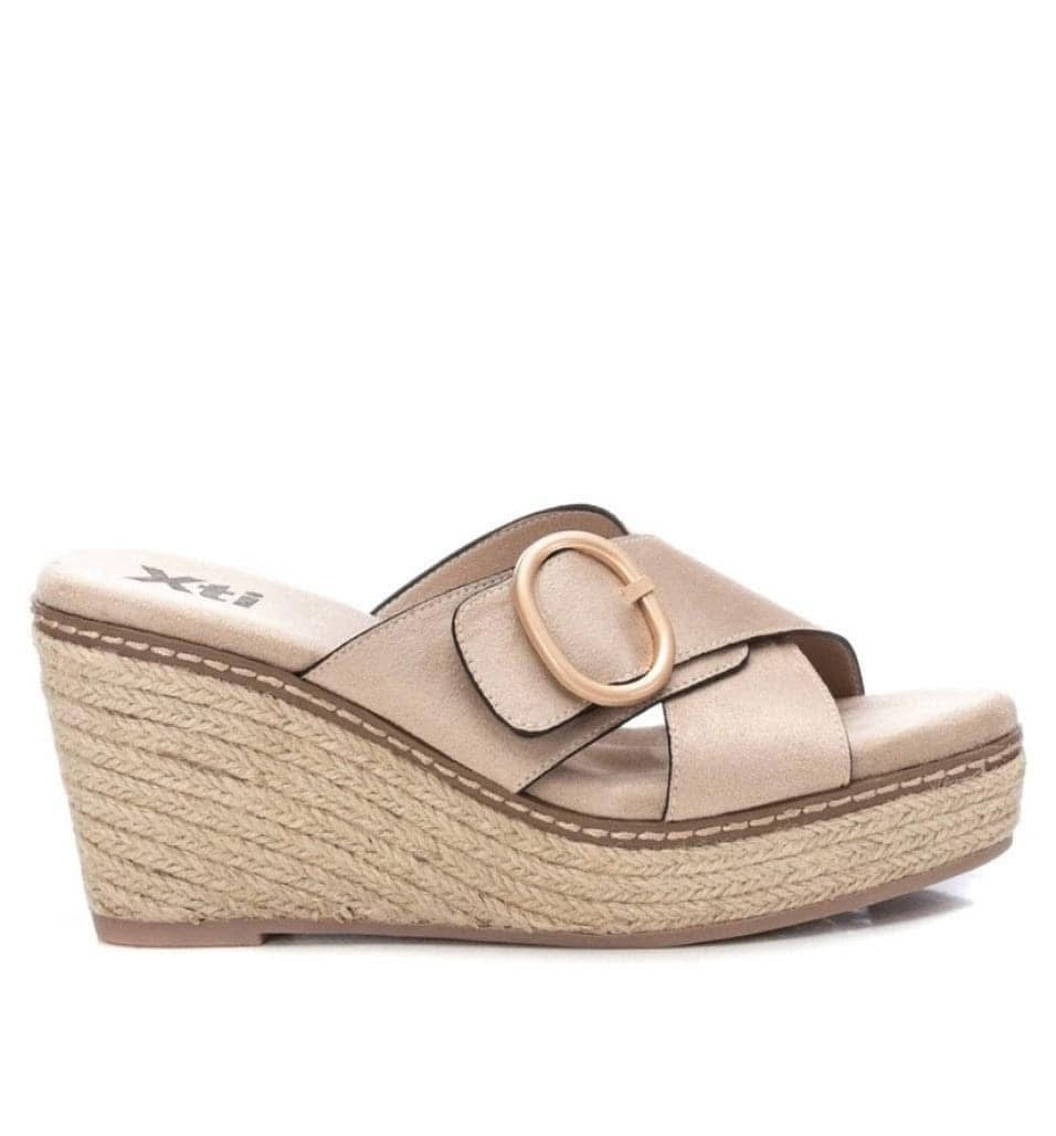 CIABATTA XTI DONNA CON ZEPPA IN CORDA BEIGE