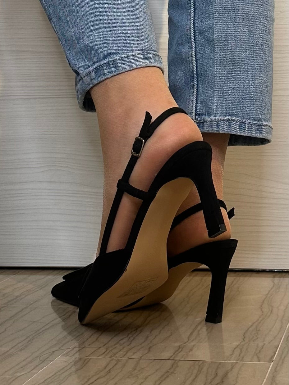 DÉCOLLETÉ AZAREY DONNA SLINGBACK NERA IN PELLE