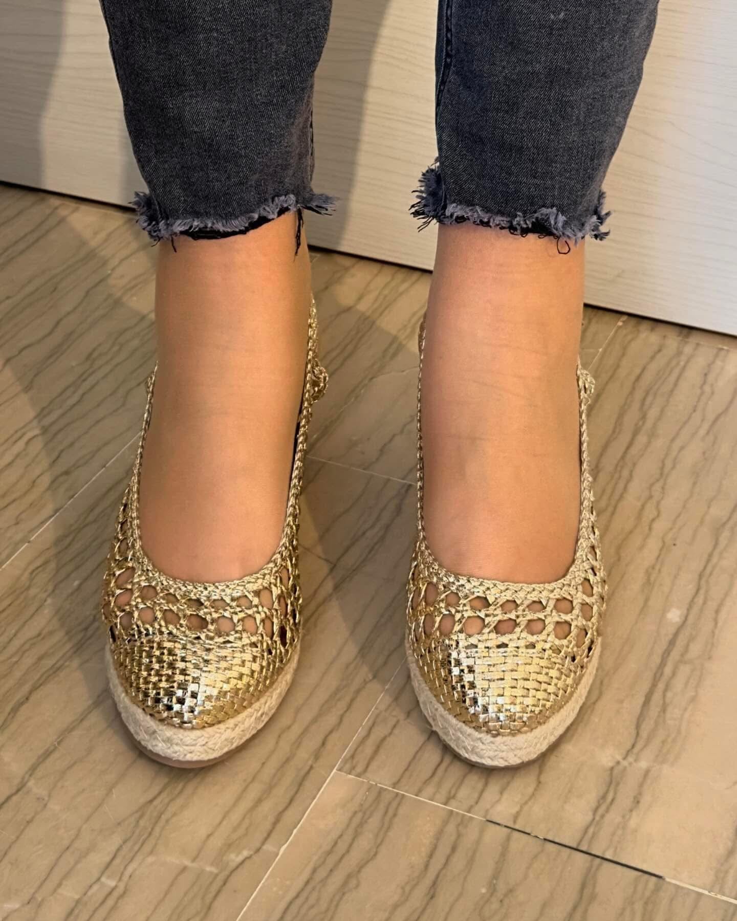 SANDALO ZEPPA XTI IN CORDA TRAFORATO ORO
