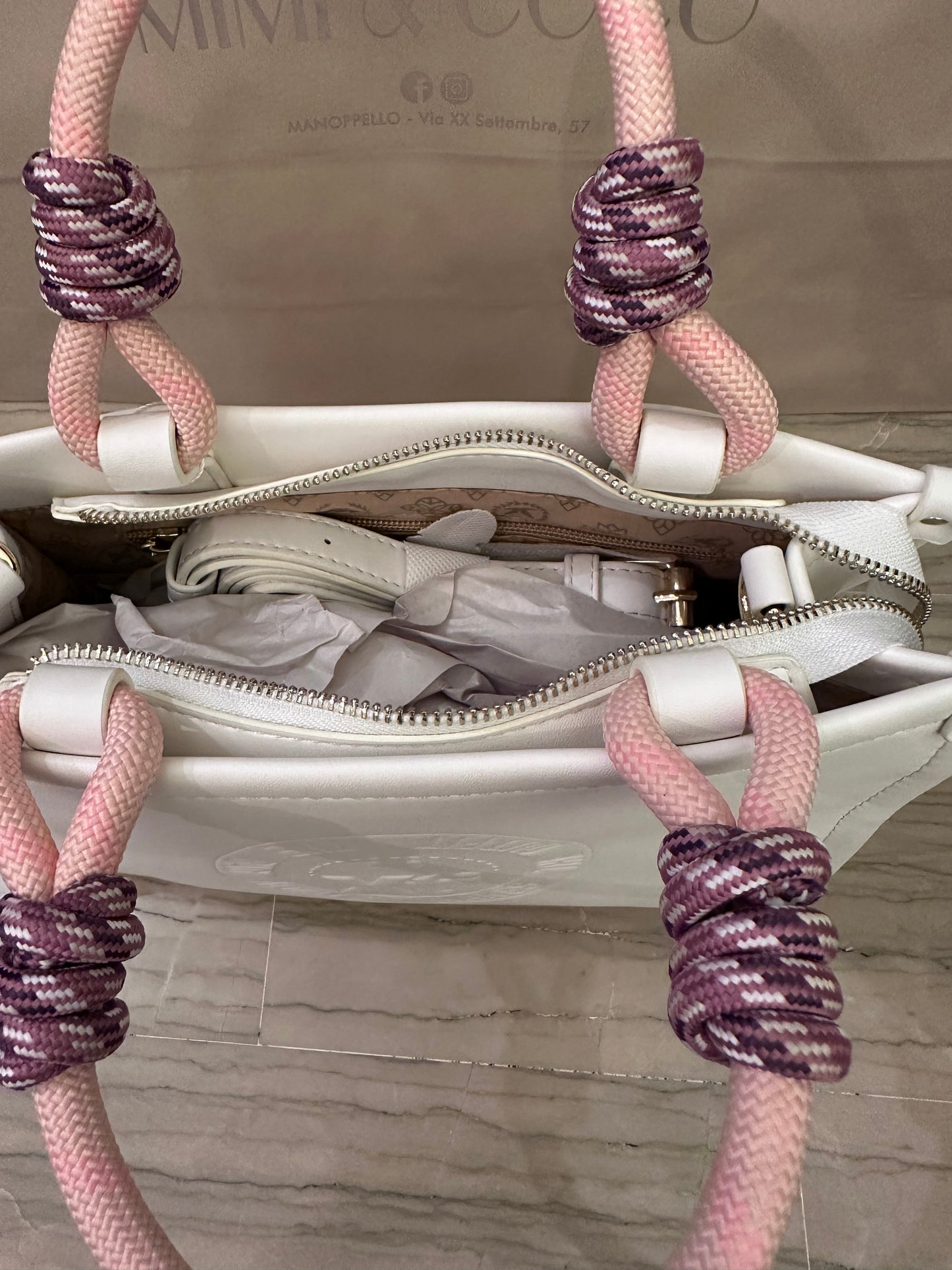 Borsa Xti Donna Bianca Semirigida con Manici – Handbag Elegante Rosa Mood