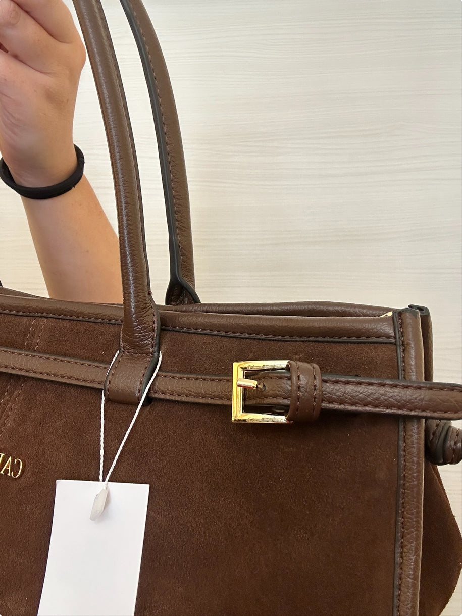 BORSA CAPIENTE CARMELA IN PELLE MARRONE