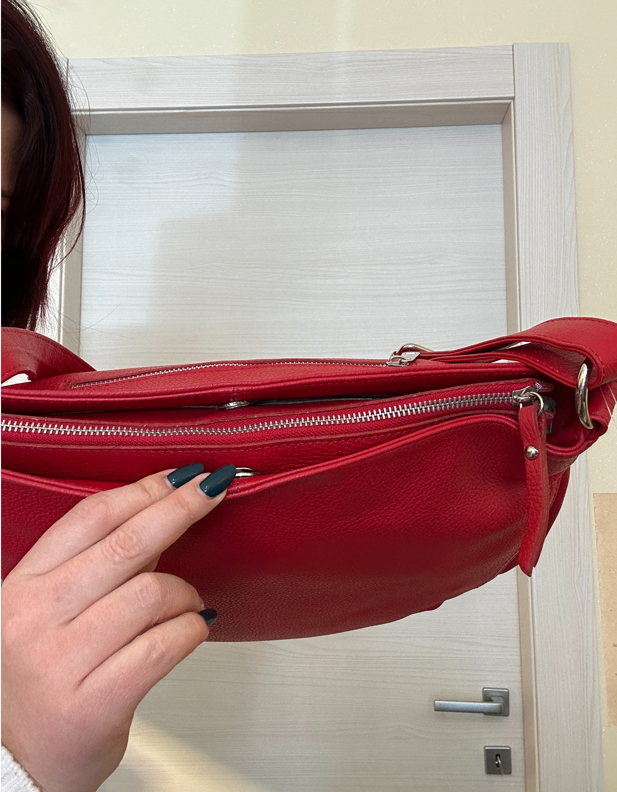 BORSA ROSSA VERA PELLE MADE IN ITALY