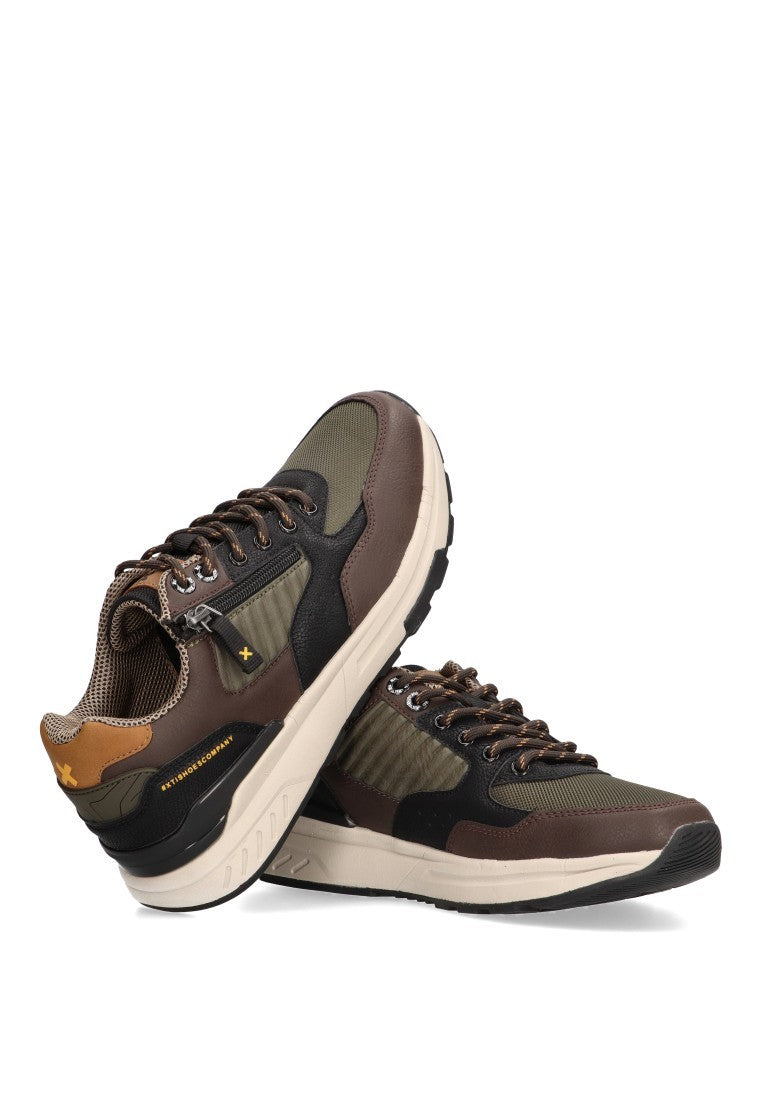 SNEAKER XTI MARRONE E VERDE