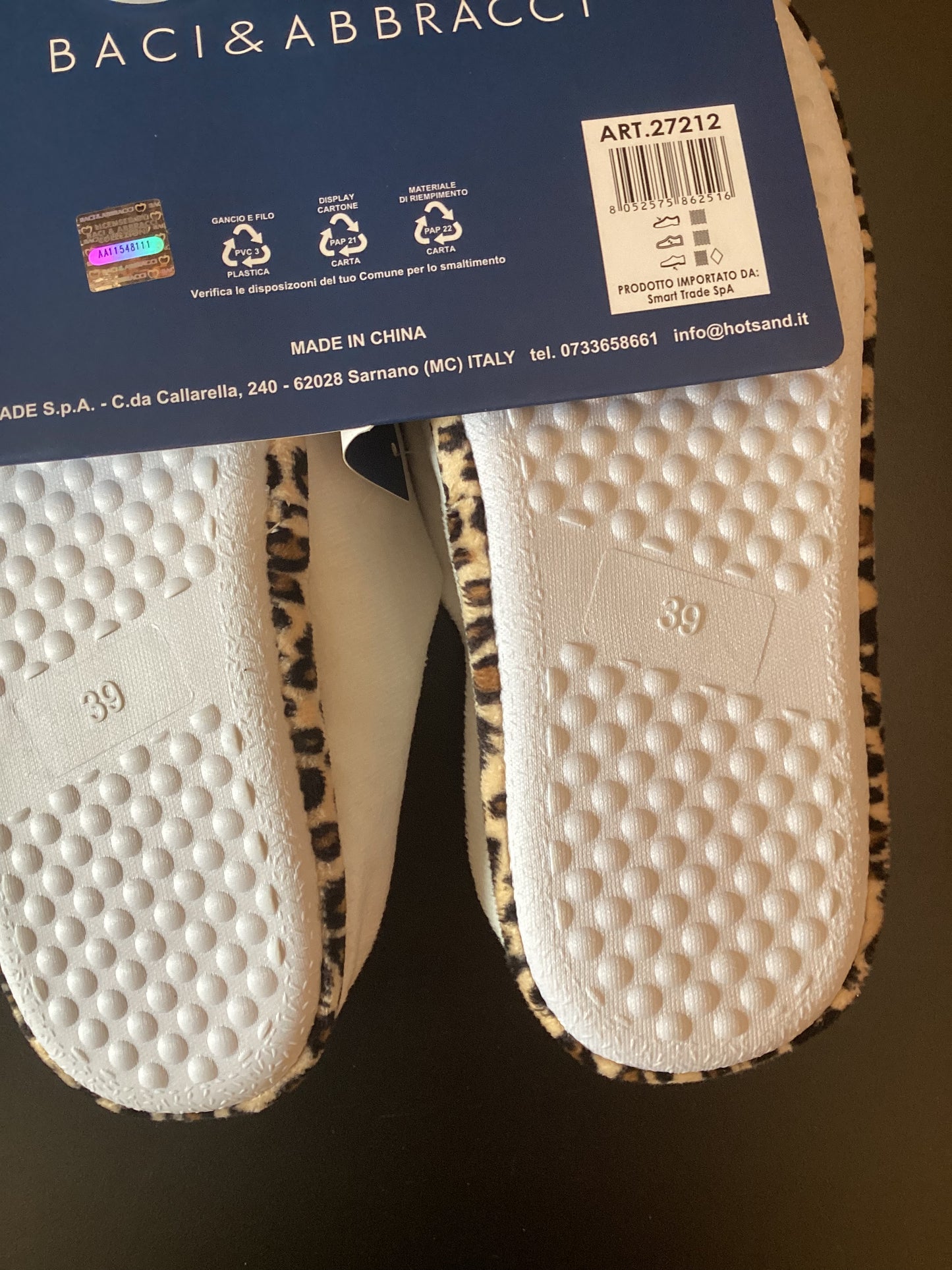 PANTOFOLA DA CASA NERA O BIANCA LEOPARDATA