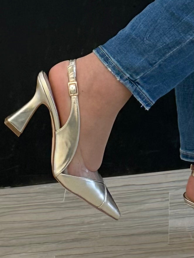 DÉCOLLETÉ AZAREY IN PELLE ORO