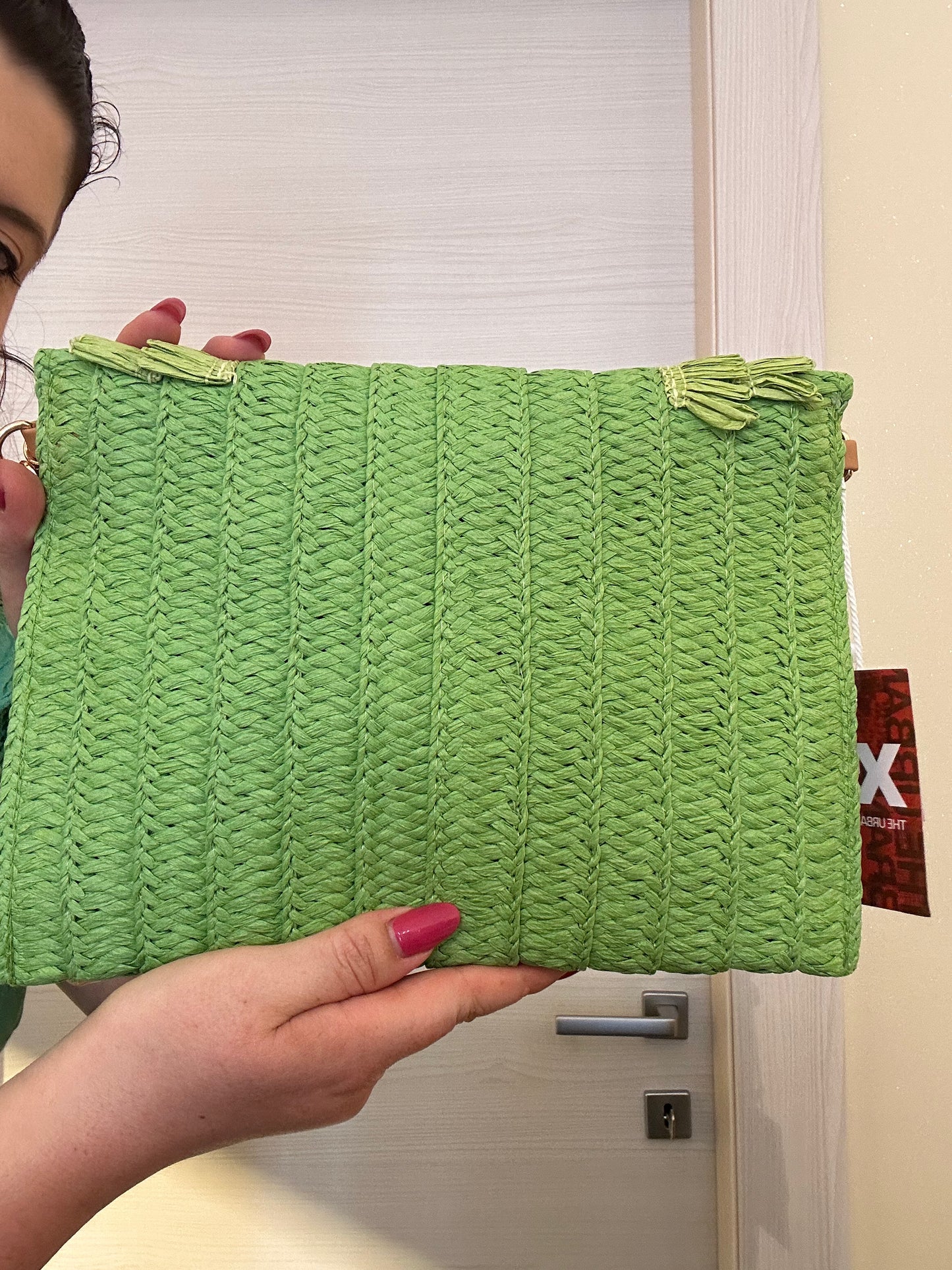 POCHETTE XTI DONNA VERDE IN RAFIA