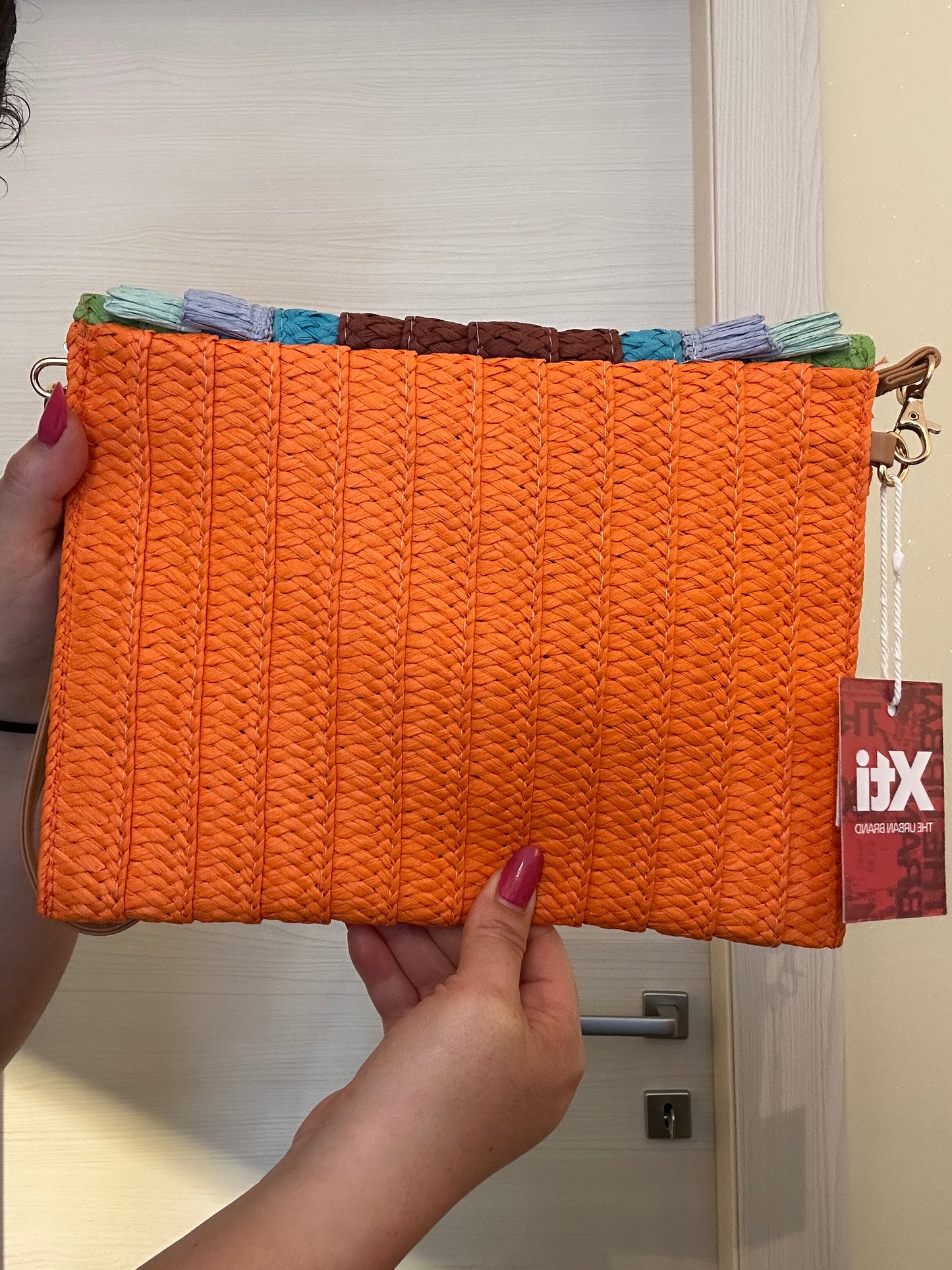 POCHETTE XTI DONNA IN RAFIA MULTICOLOR