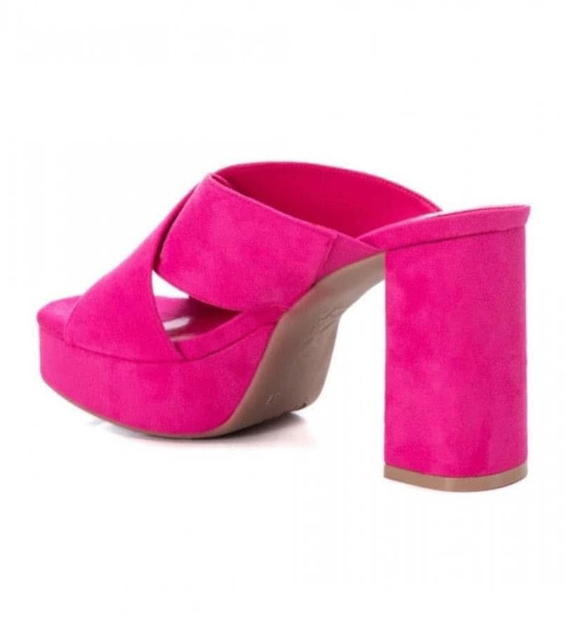SANDALO XTI FUCSIA CON TACCO LARGO
