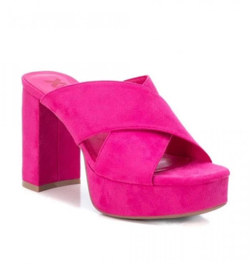 SANDALO XTI FUCSIA CON TACCO LARGO