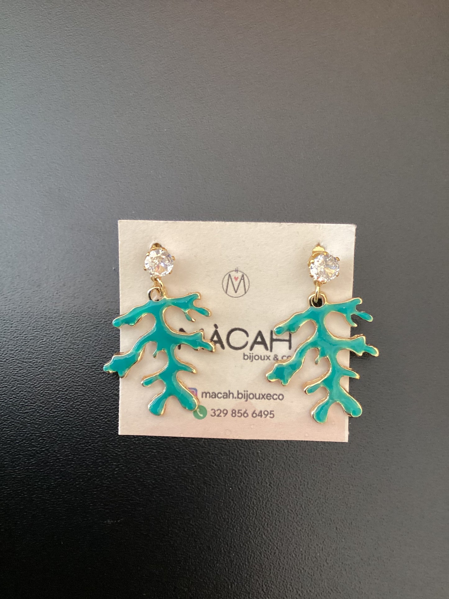 SET BRACCIALE E ORECCHINI IN ACCIAIO COLOR ORO E VERDE ACQUA