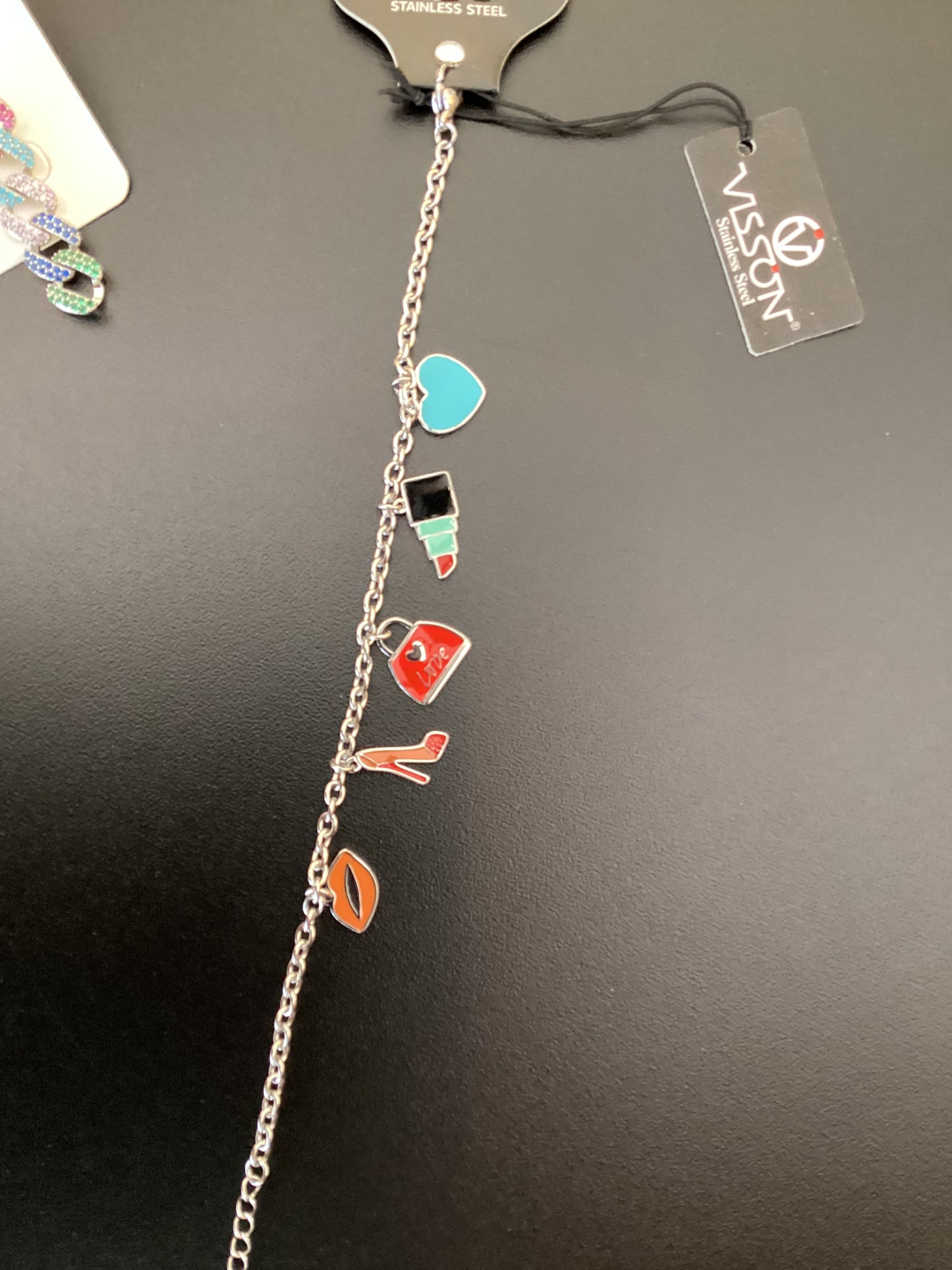 SET BRACCIALE E ORECCHINI ACCIAIO MULTICOLORE