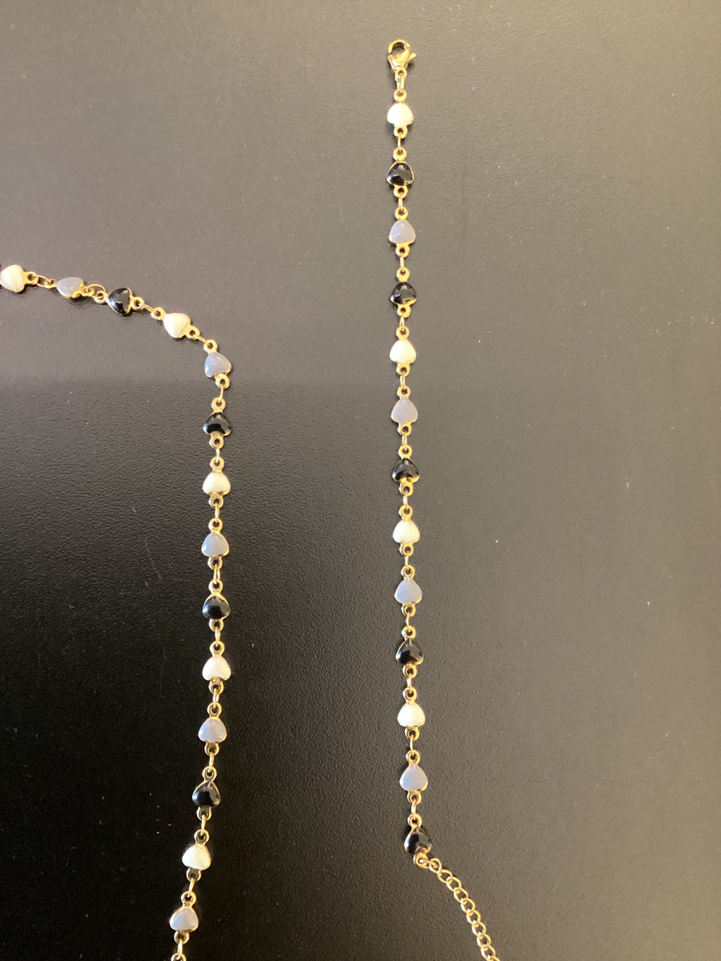 SET COLLANA E BRACCIALE ACCIAIO CATENA ORO BIANCO, GRIGIO, NERO
