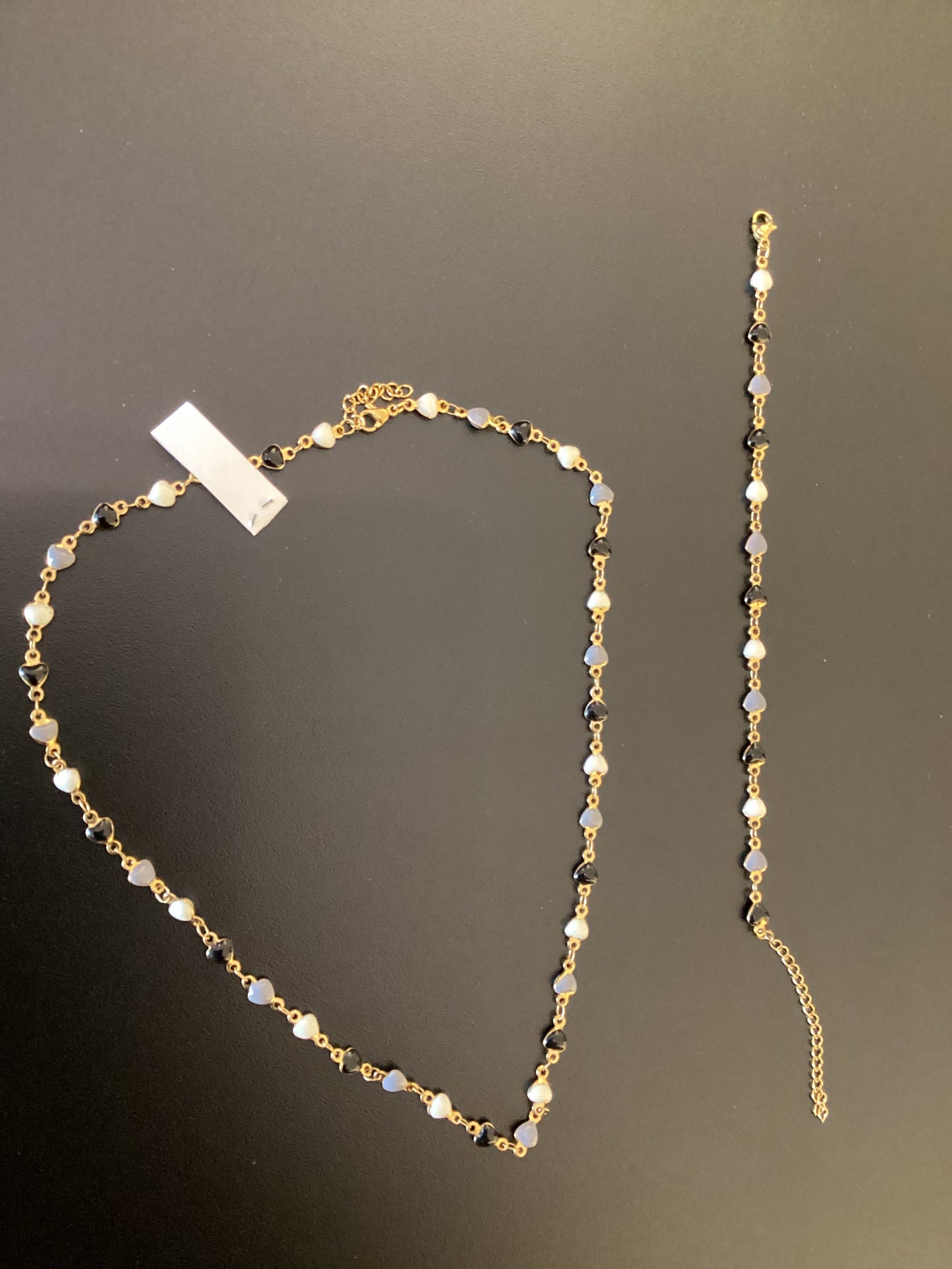 SET COLLANA E BRACCIALE ACCIAIO CATENA ORO BIANCO, GRIGIO, NERO