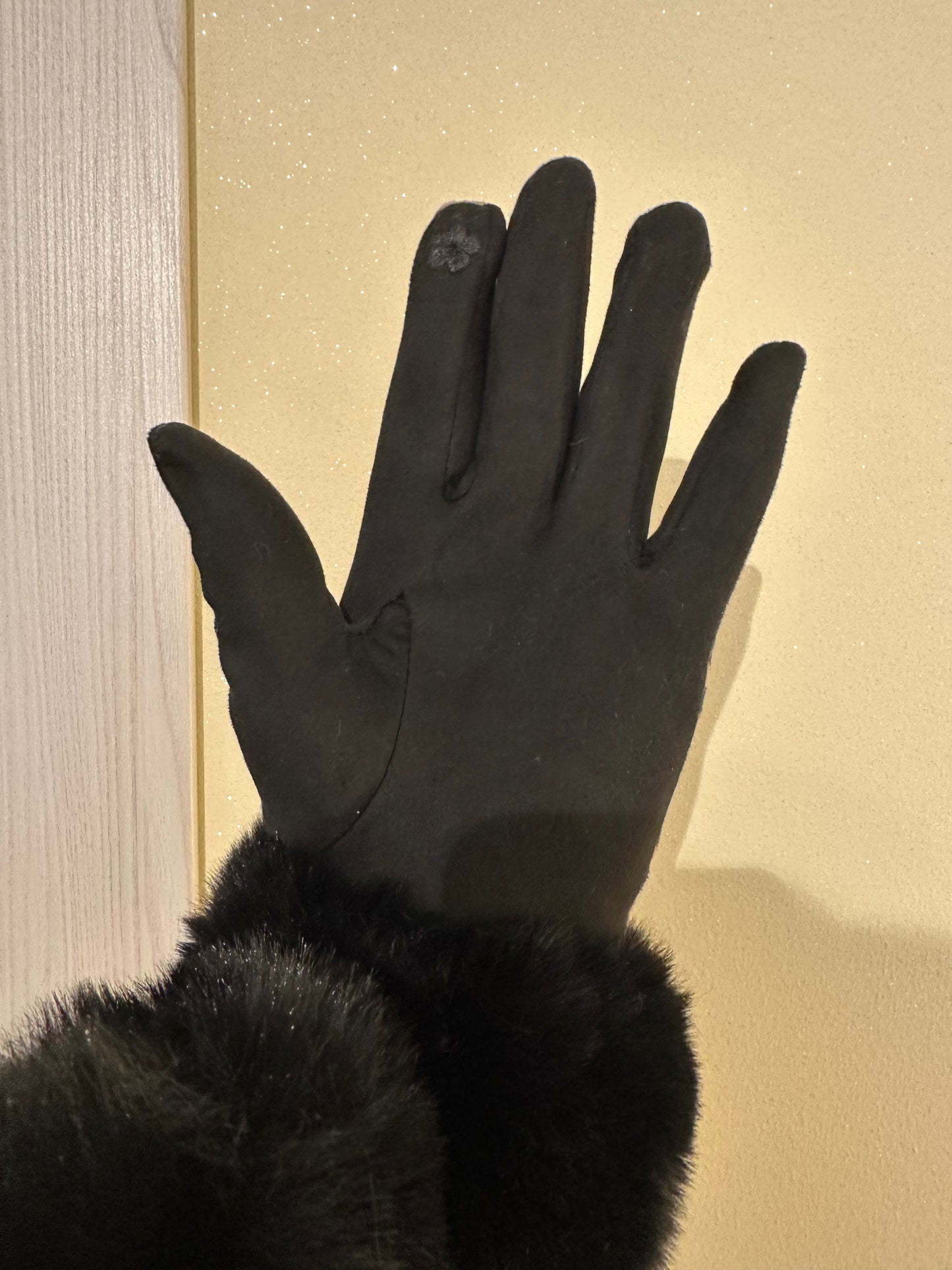 GUANTI DONNA LEOPARDATO NERO