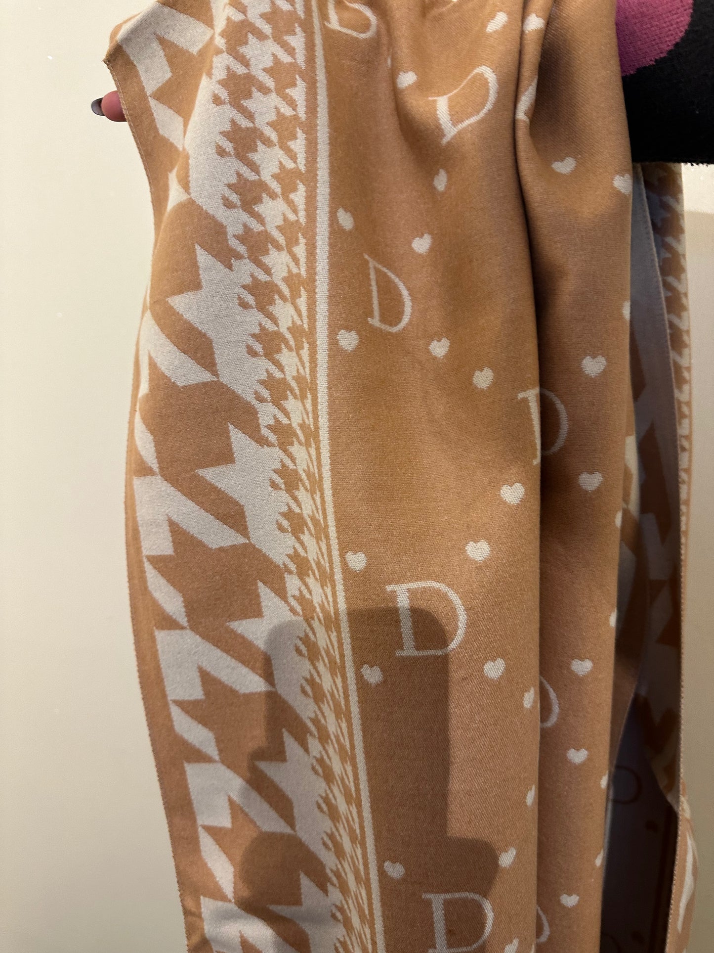 SCIARPA IN CALDA VISCOSA BEIGE E CAMEL