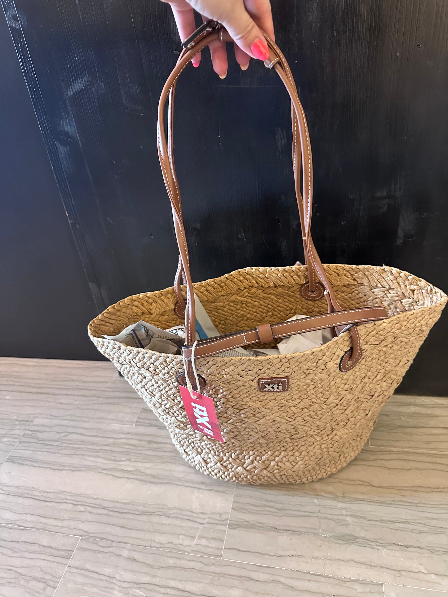 Cestino Xti Effetto Paglia Naturale – Borsa Donna Estiva a Mano