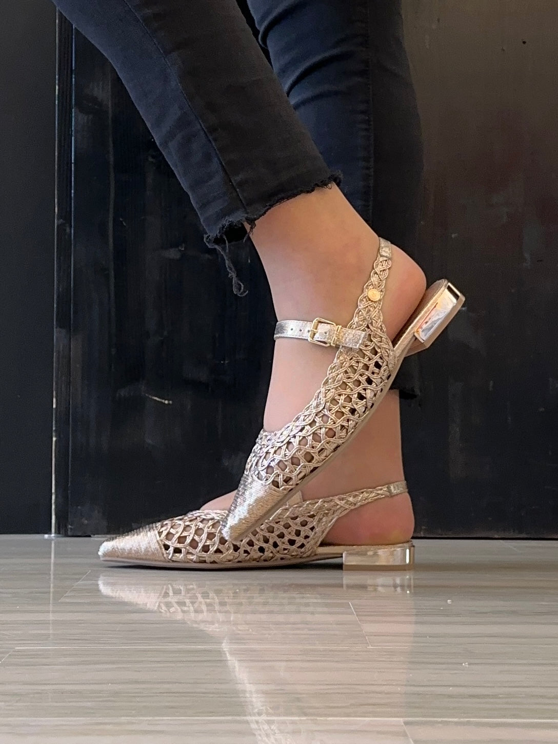 Ballerina Traforata Oro Rosa Xti con Laccetto – Scarpe Eleganti Comfort