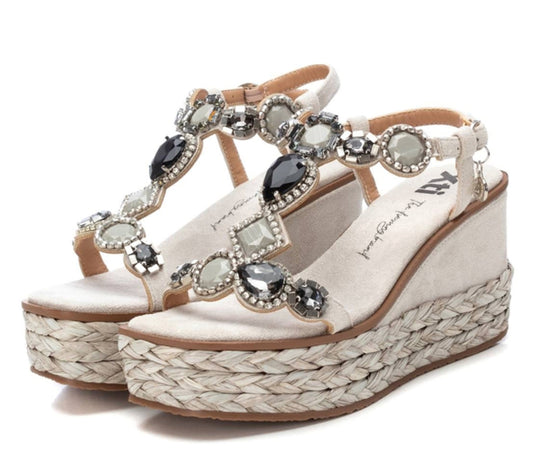 SANDALO XTI DONNA GIOIELLO HIELO CON ZEPPA E GIOIELLI