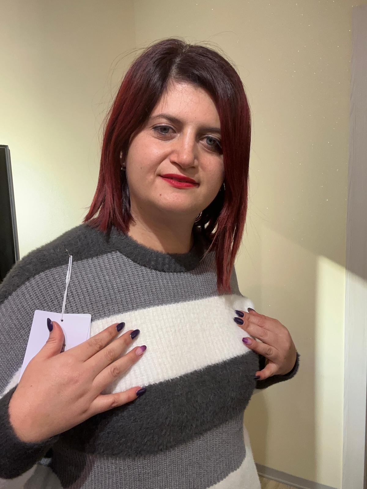 MAGLIA DONNA IN VISCOSA A FASCE BIANCA E GRIGIA