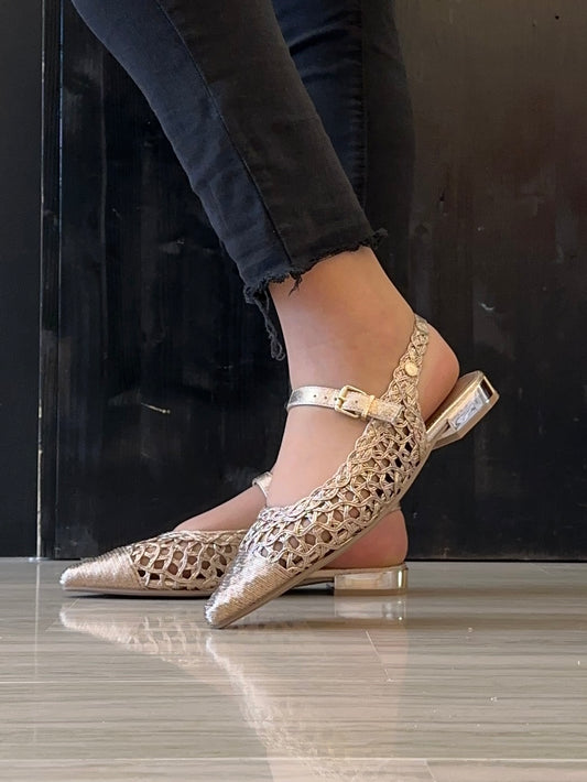 Ballerina Traforata Oro Rosa Xti con Laccetto – Scarpe Eleganti Comfort