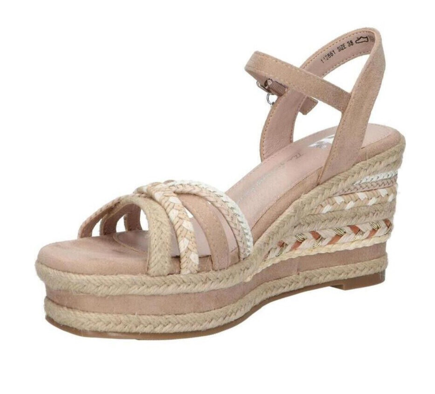 SANDALO XTI DONNA CON ZEPPA A TRECCIA BEIGE