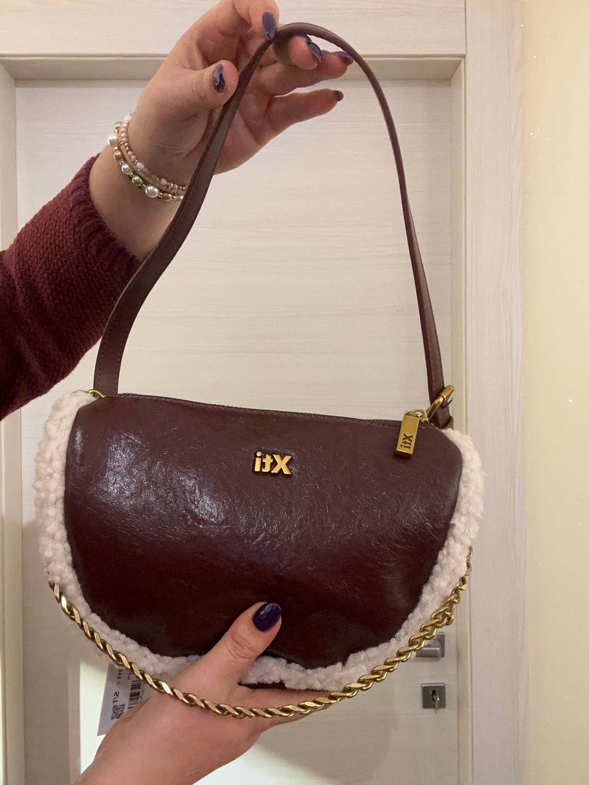 BORSA XTI A MEZZALUNA BORDEAUX CON BORDI ECOPELLICCIA