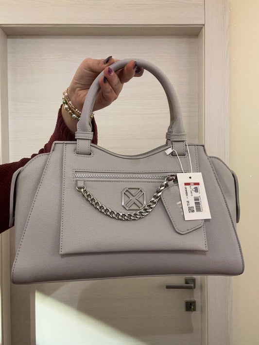 BORSA XTI A MANO GRIGIO CHIARO CON CATENA