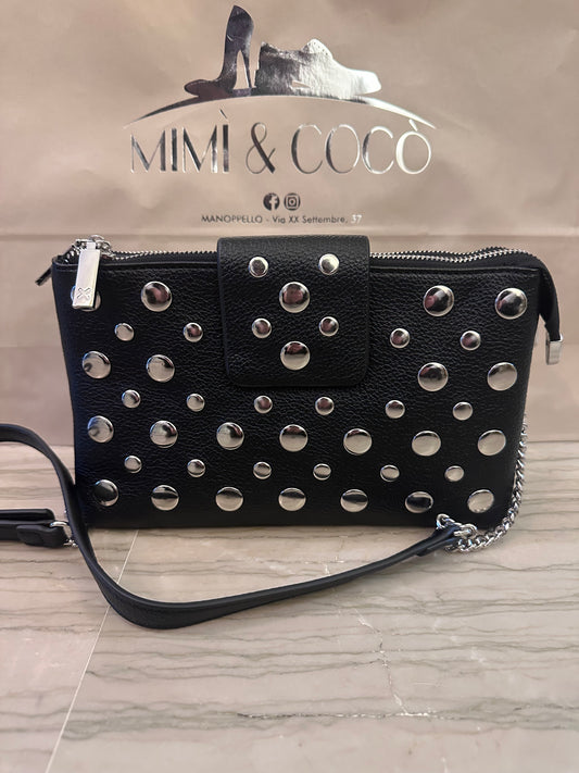 Borsa XTI Nera Borchiata Tracolla – Mini Bag Rock Chic 24 cm