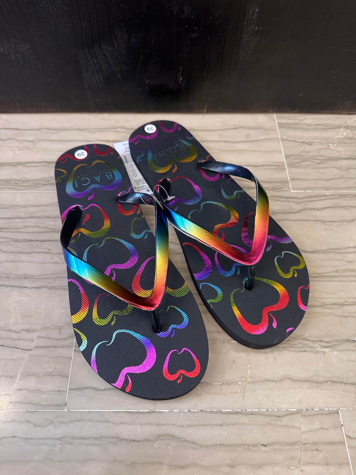 Infradito Donna Baci & Abbracci Nera con Fascia Multicolor