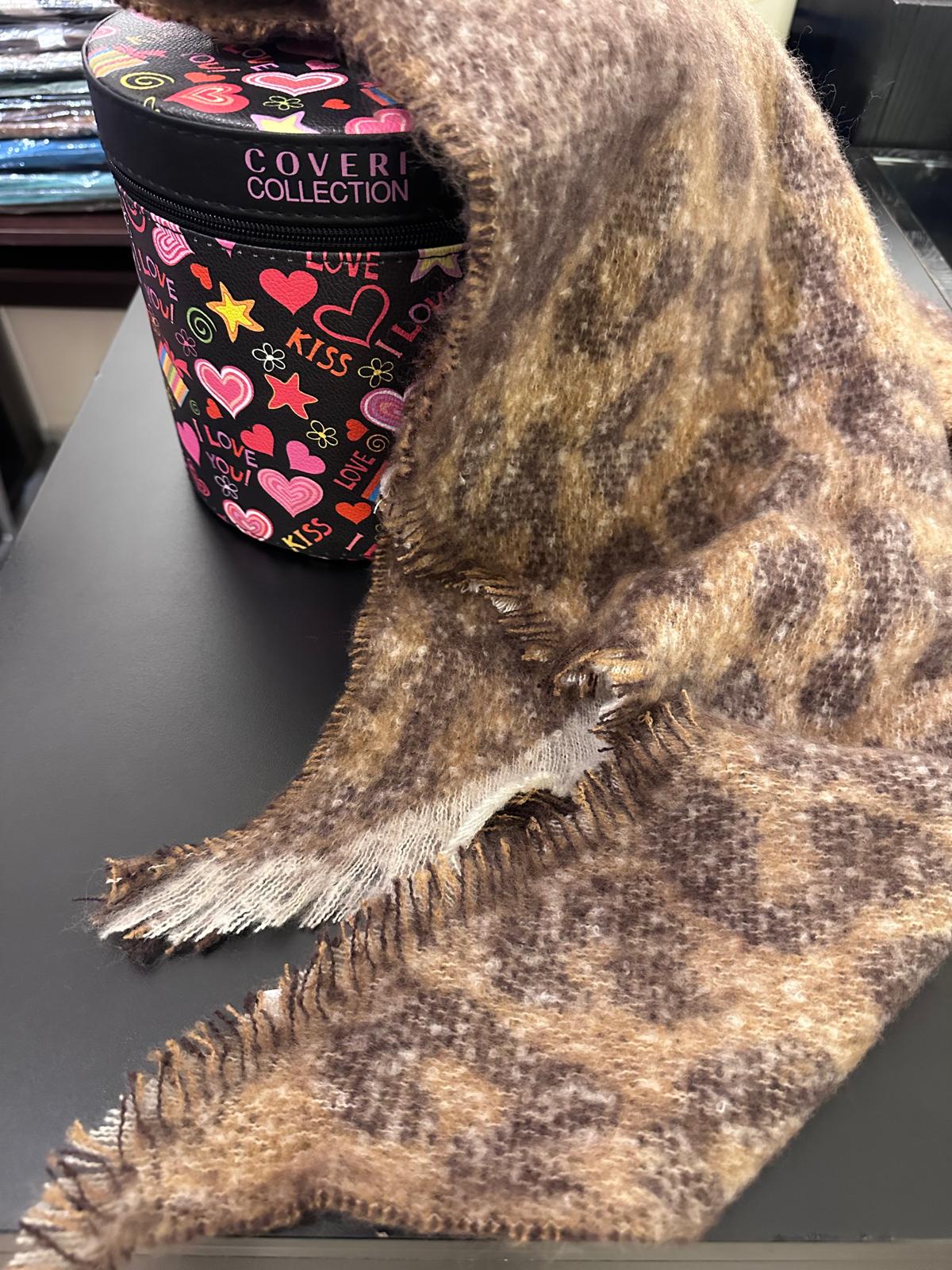 SCIARPA DONNA CALDA LEOPARDATA CALDA CON BEAUTY COVERI COLLECTION