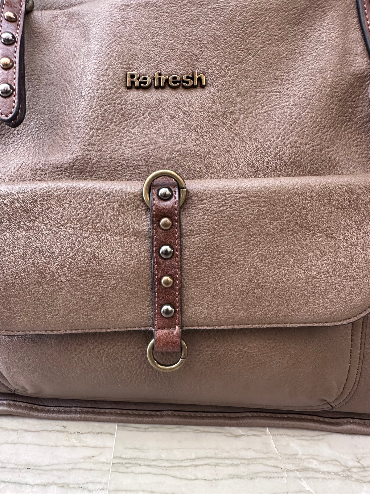 Borsa Donna Grande Taupe Refresh con Dettagli Borchie